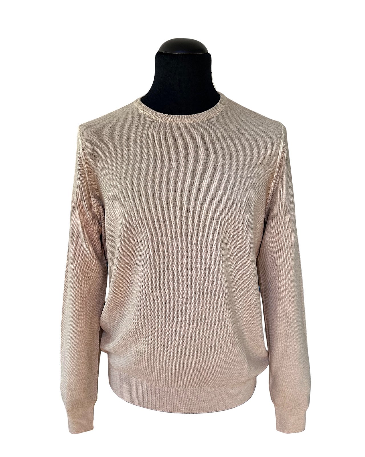 Klassischer Feinstrick-Pullover, beige