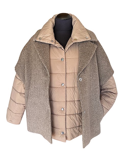 Exklusive Cape-Jacke, sand-taupe 