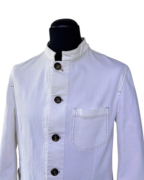Blazer in denim casual, bianco freddo