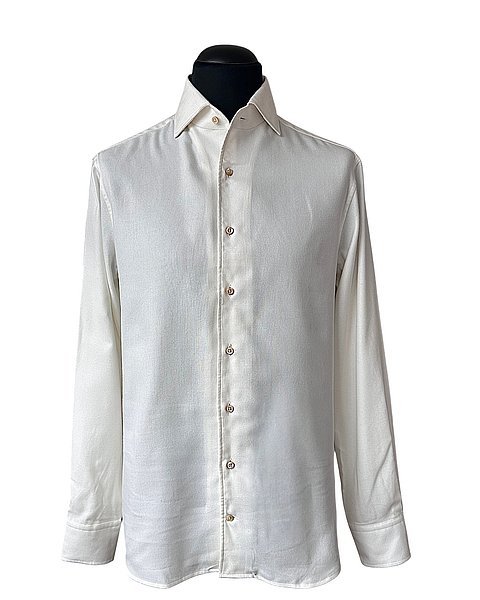Cream-white flannel twill shirt 