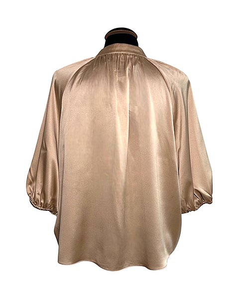 Camicia elegante in seta con maniche a 3/4, irish cream 