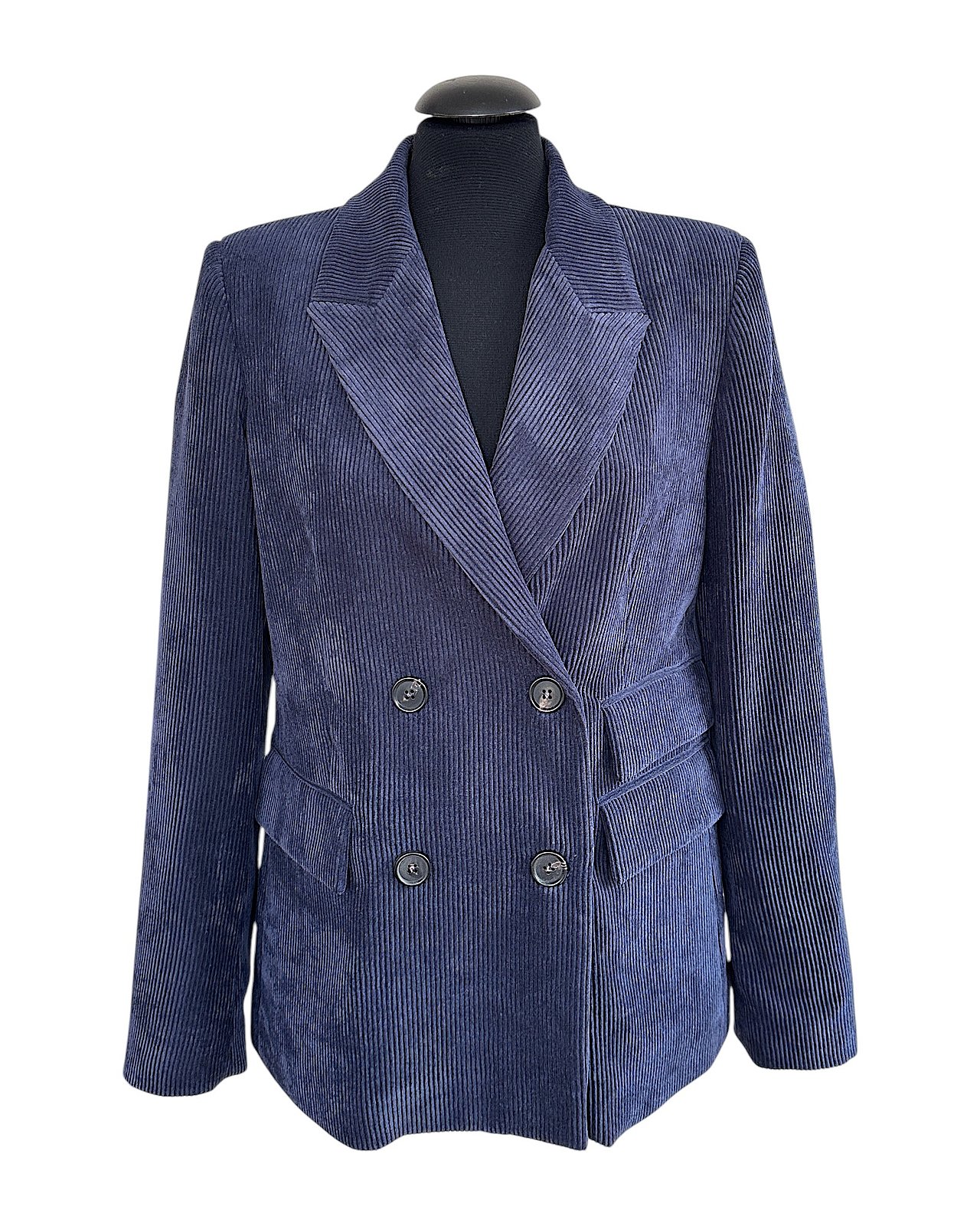 Beautiful wide-wale corduroy blazer, dark blue 