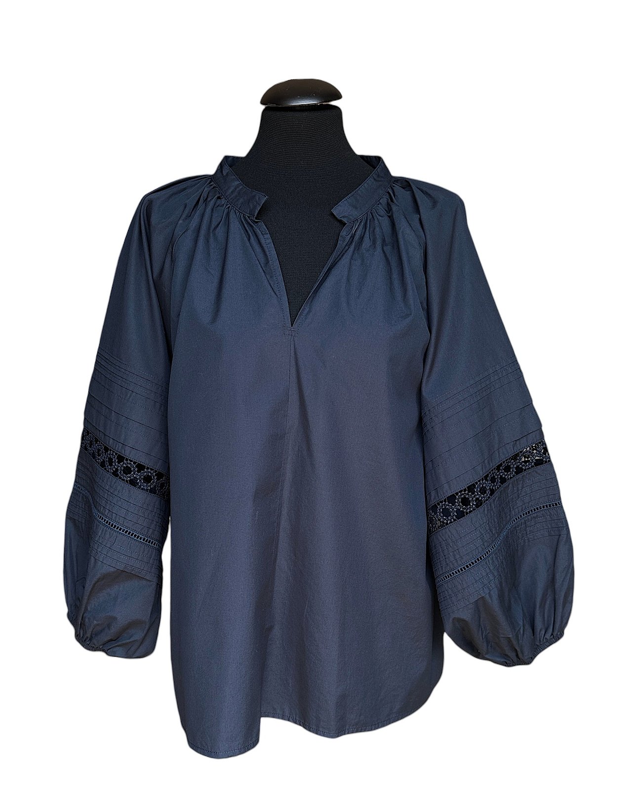 Splendida blusa stile tunica blu scuro 