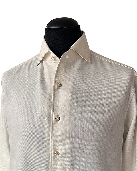 Cream-white flannel twill shirt 