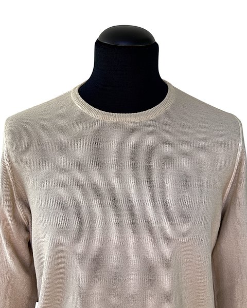 Klassischer Feinstrick-Pullover, beige