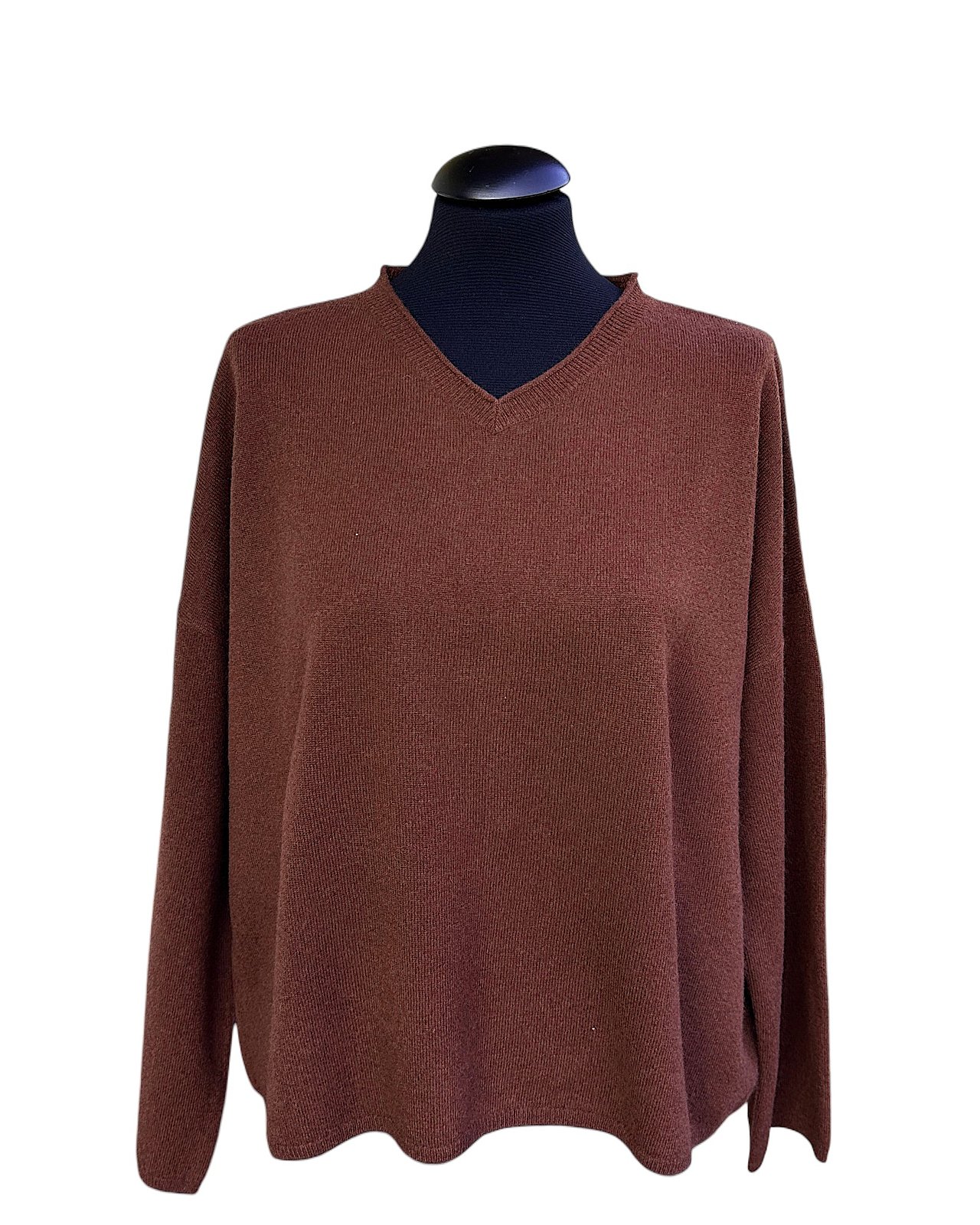 Zeitloser Pullover in Wolle-Cashmere, braun