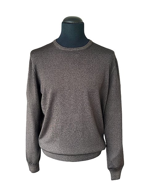 Classic sweater in melange brown 