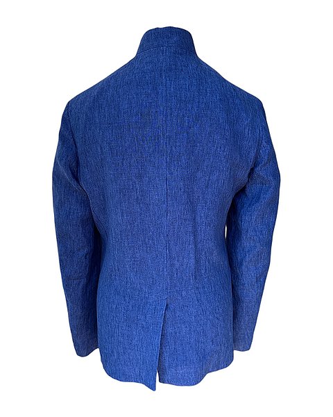 Blazer in lino, blu