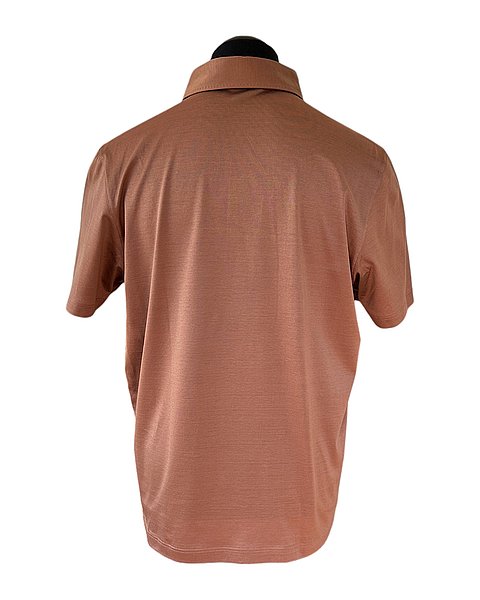 Edles Polo in braun mit Seidenglaz und Kragendetail