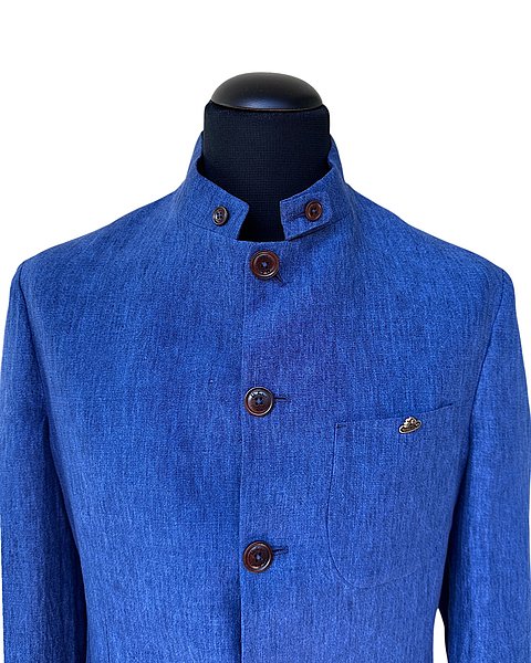 Blazer in lino, blu