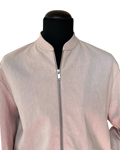 Stylischer Leinen-Blouson, jutefarben