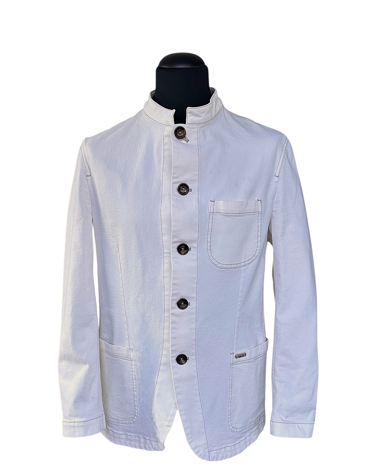 Blazer in denim casual, bianco freddo