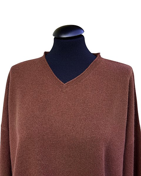 Zeitloser Pullover in Wolle-Cashmere, braun