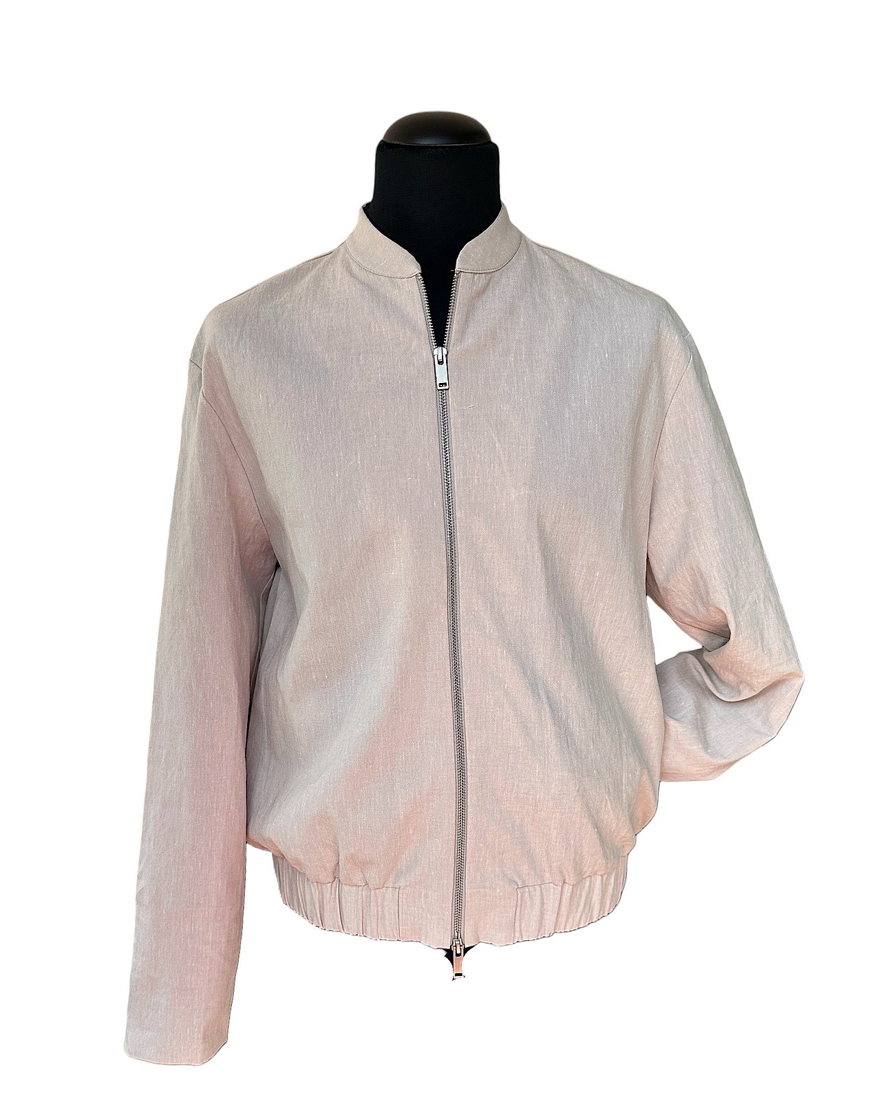 Stylischer Leinen-Blouson, jutefarben