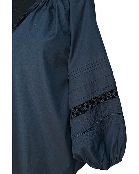 Splendida blusa stile tunica blu scuro 
