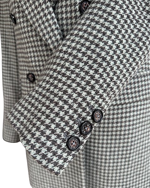 Casual blazer with houndstooth pattern, sage green/brown 