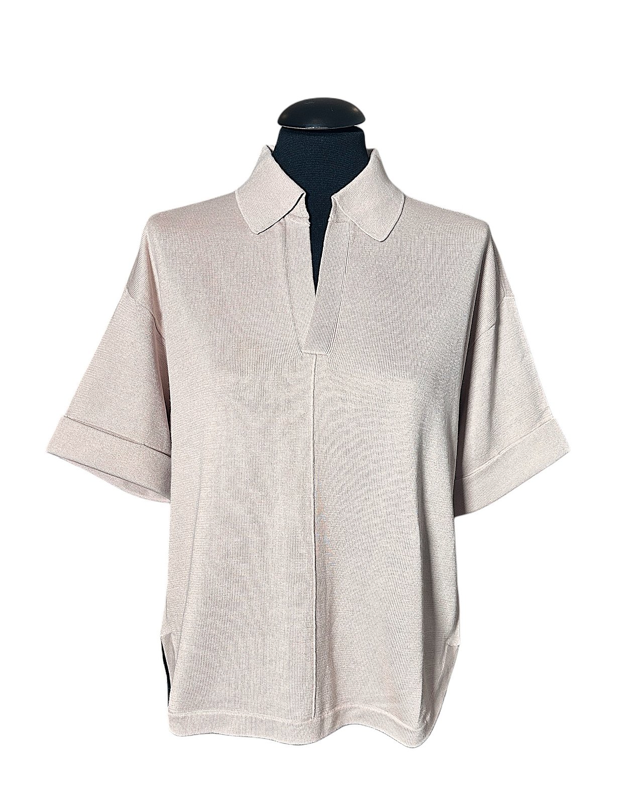 Polo in maglia casual color beige