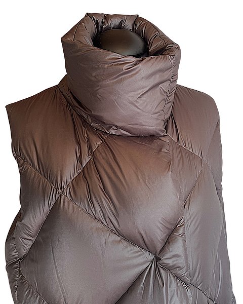 Gilet in piuma casual, marrone scuro 