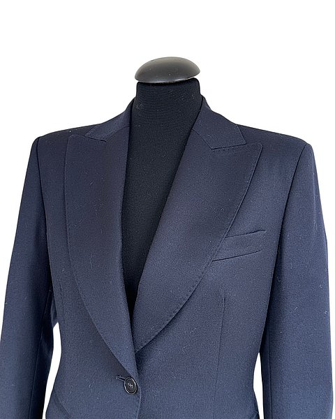 Elaganter, figurbetonter Blazer, dunkelblau 