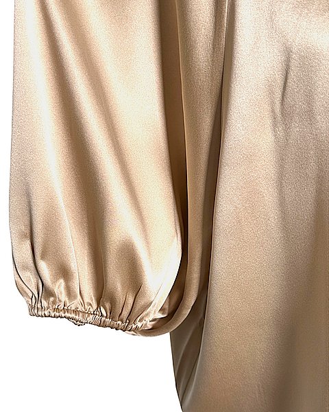 Camicia elegante in seta con maniche a 3/4, irish cream 