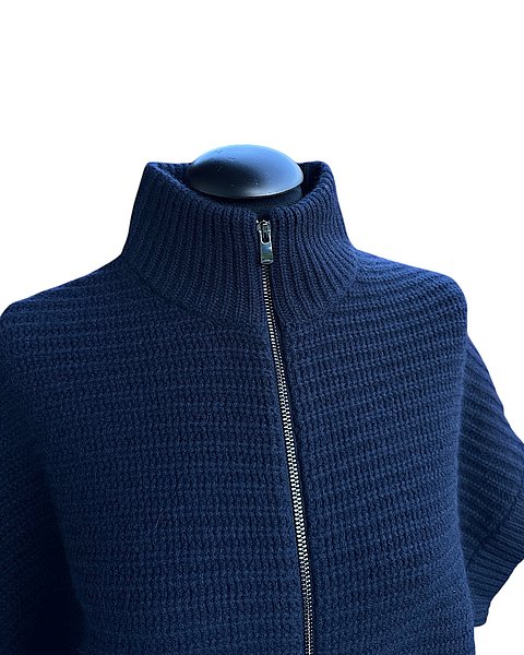 Strickjacke aus Wolle-Cashmere in dunkelblau 